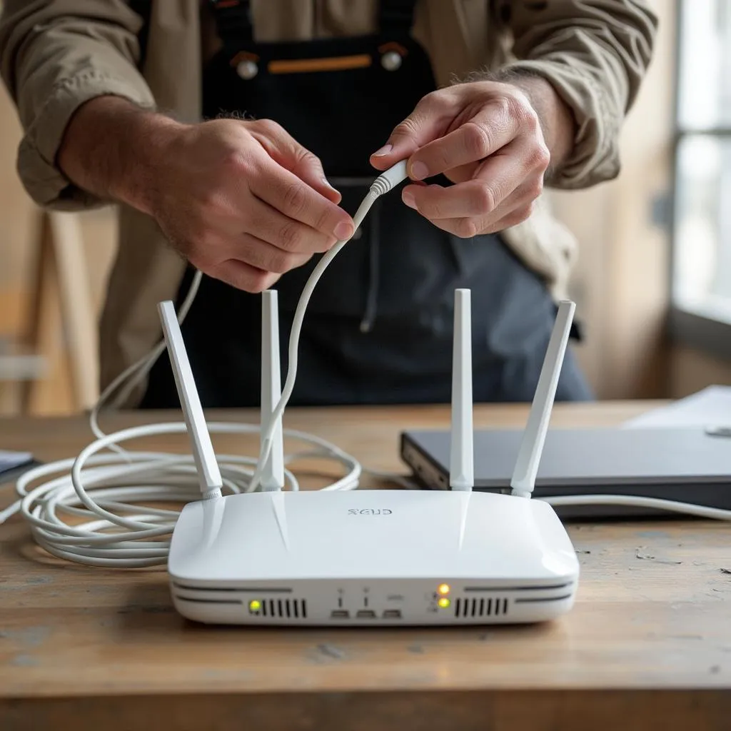 Technik nastavuje router
